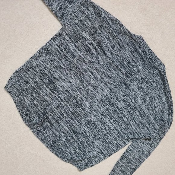MINKPINK; Marble Grey Knit Sweater Boatneck High Low Drop Shoulder - Picture 3 of 5